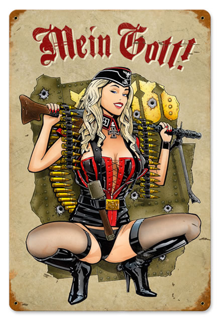 "Gunner Girl" Vintage Metal Sign